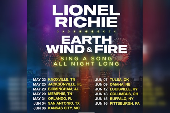Lionel Richie and Earth, Wind & Fire to Light Up San Antonio with "Sing A Song All Night Long" Tour This Summer