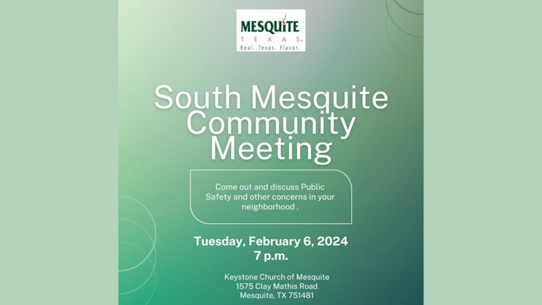 Mesquite Invites Residents to Discuss Public Safety in Community Meeting with Mayor, Councilmember, and Police Chief