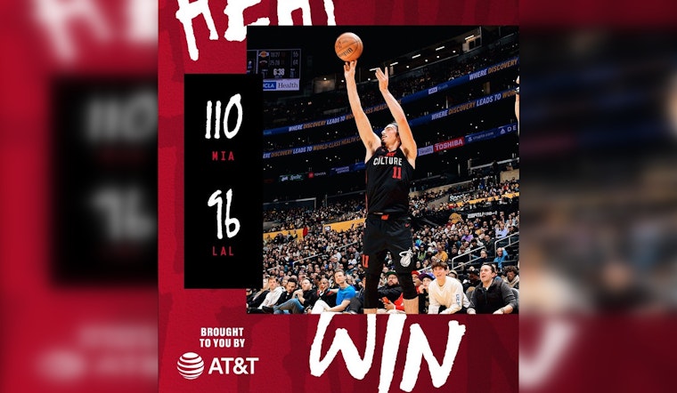 Miami Heat Blaze Past Lakers 110-96, as Robinson Ignites Fourth-Quarter Triumph in LA