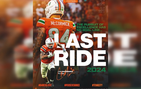 Miami Hurricane's Cam McCormick Gears Up for Unprecedented Ninth Season in College Football