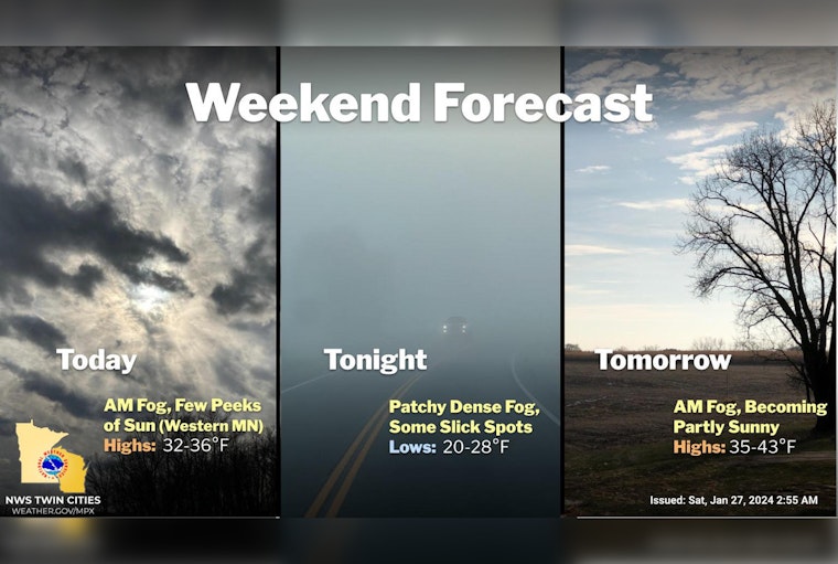 Minneapolis Enveloped in Fog This Weekend, Freezing Conditions Expected