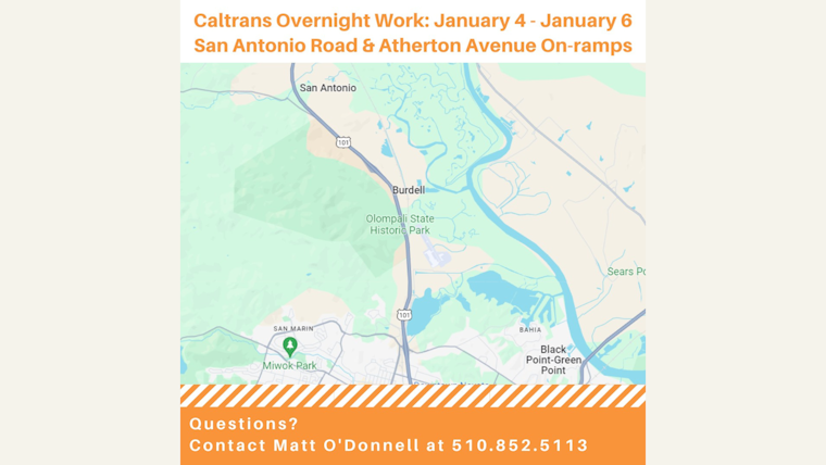 Novato Prepares for US-101 Nightly Closures Amid Marin-Sonoma Narrows Project Upgrades