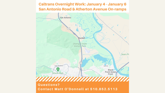 Novato Prepares for US-101 Nightly Closures Amid Marin-Sonoma Narrows Project Upgrades