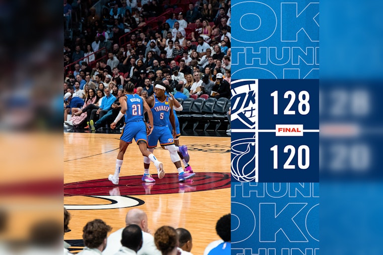 Oklahoma City Thunder Nears Top Western Spot, Overpowers Miami Heat 128-120