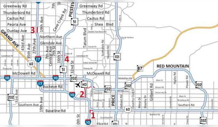 Phoenix Drivers Alerted to Freeway Closures and Detours Amid I-10 Construction This Weekend