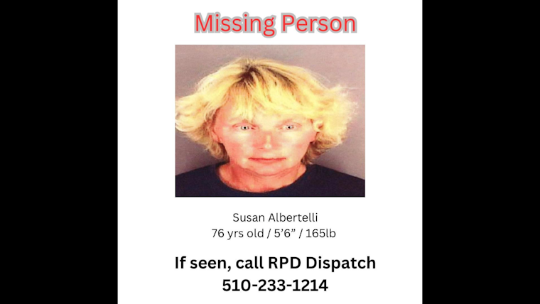 Richmond Police Seek Public's Help in Locating Missing Woman Susan Albertelli