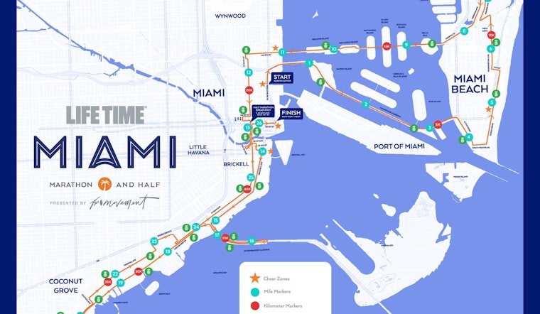 Road Closures in Miami Due to Life Time Marathon Setup Prompt Detours and Traffic Diversions
