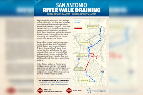 San Antonio River Walk Undergoes Periodic Restoration, Businesses to Operate Normally