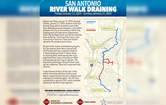 San Antonio River Walk Undergoes Periodic Restoration, Businesses to Operate Normally