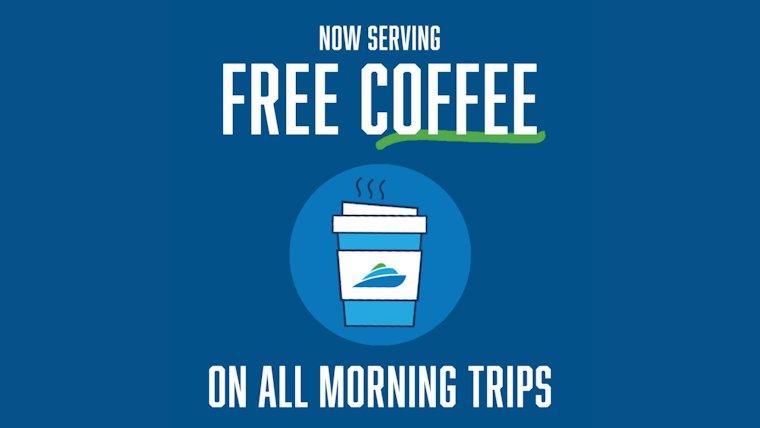 San Francisco Bay Ferry Brews Up Free Morning Coffee and Charitable Giving for Commuters
