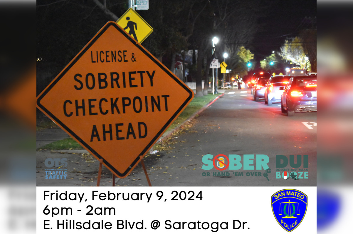 San Mateo Police to Combat DUIs with Checkpoint on East Hillsdale