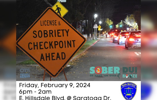 San Mateo Police to Combat DUIs with Checkpoint on East Hillsdale Boulevard