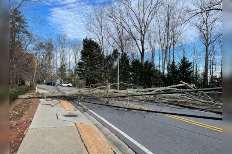 Sandy Springs Road Closure Continues as Crews Tackle Downed Tree, Power Lines on Mount Vernon Highway