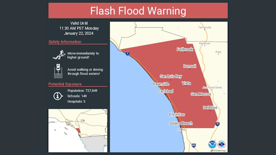 UPDATE: Severe Weather Alert, Flash Flood Warning Issued for San Diego County Amid Heavy Rainfall and Thunderstorms