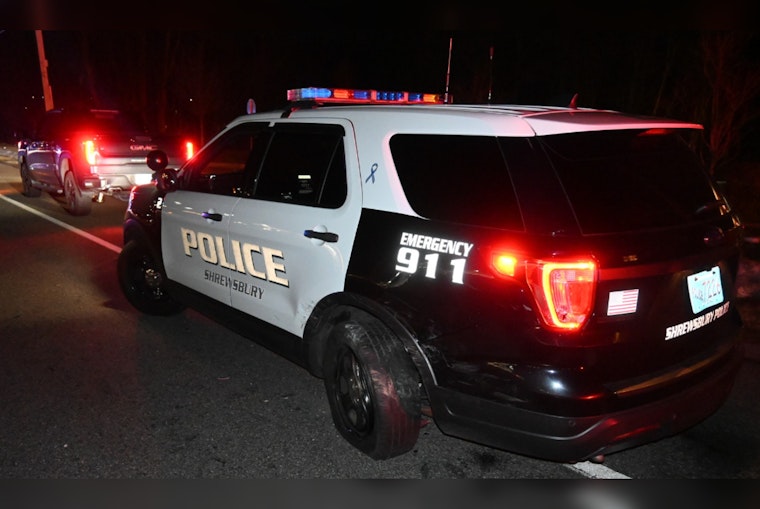 Shrewsbury Police Cruiser Struck on Boston Turnpike, Worcester Man