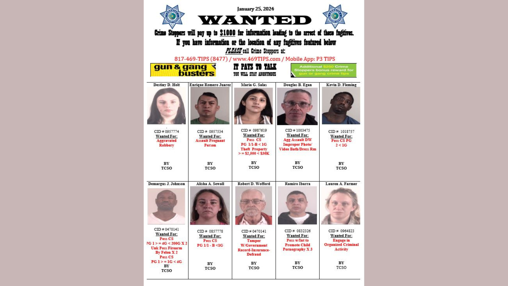 Tarrant County Sheriffs Office Enlists Public To Track Most Wanted