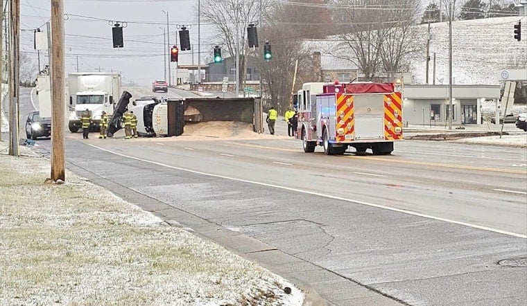 TDOT Salt Truck Drivers Face Dangers as Two Vehicles Overturn in Tennessee Amid Icy Conditions