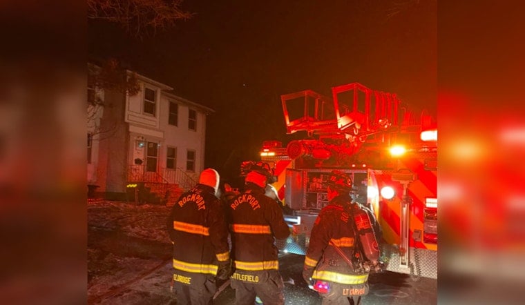 Three Injured, Including Officer, in Rockport House Fire Amid Challenging Winter Conditions