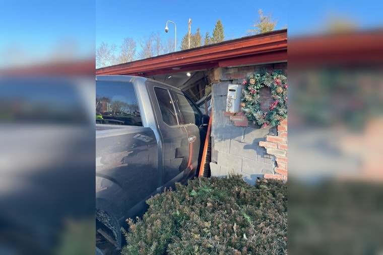 Truck Crashes Through Massachusetts Dealership, Close Call for Owner and Secretary at Christmas Motors in Maynard