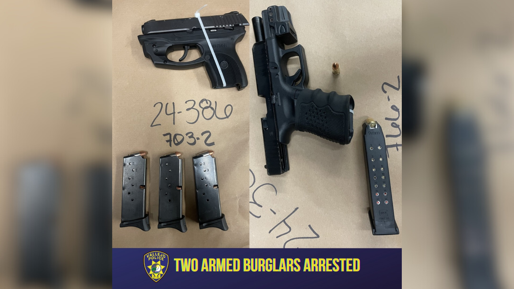 Vallejo Police Apprehend Armed Suspects Amidst Vehicle Burglary Spree