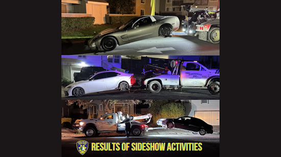 Vallejo Police Seize Cars, Arrest Drivers in Clampdown on Traffic-Disrupting Sideshow Events