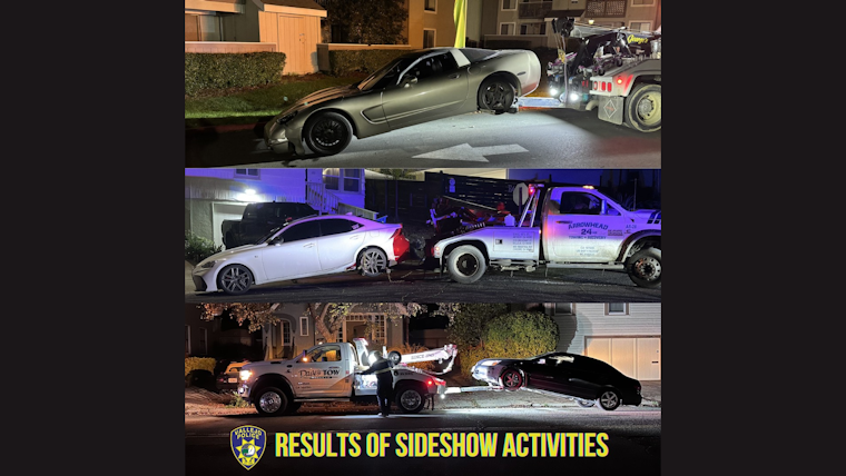 Vallejo Police Seize Cars, Arrest Drivers in Clampdown on Traffic-Disrupting Sideshow Events