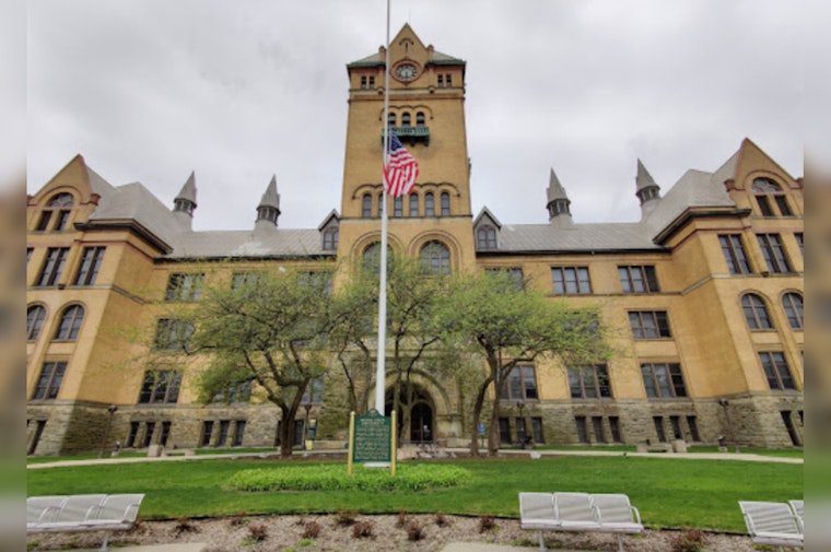 Wayne State University Lights Up Old Main in Detroit Lions' Honolulu Blue for NFC Championship