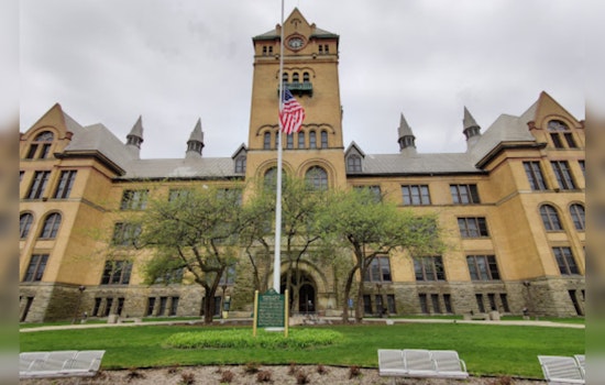 Wayne State University Lights Up Old Main in Detroit Lions' Honolulu Blue for NFC Championship