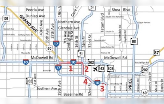 Weekend Traffic Alert, I-10 Closures in Phoenix for Maintenance and Improvement Projects