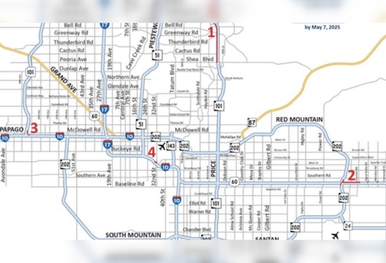 Weekend Travel Alert, Major Highway Closures in Phoenix Area, Detours Required