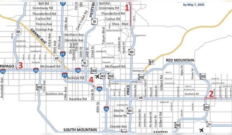 Weekend Travel Alert, Major Highway Closures in Phoenix Area, Detours Required