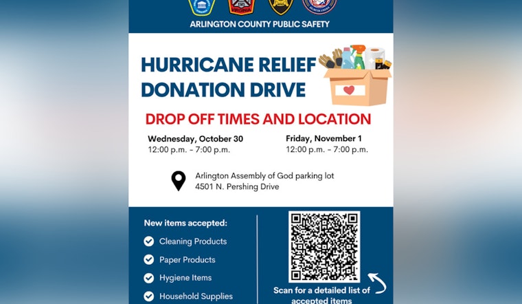 Arlington County Agencies Rally Community Support for North Carolina Hurricane Relief Donation Drive