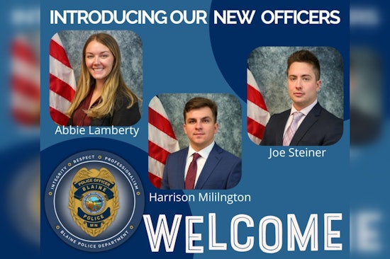 Blaine Police Department Welcomes Three New Officers to Strengthen Local Law Enforcement