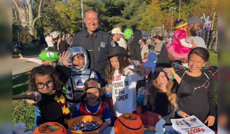 Boston Police Officers Join the Spooky Fun at the Parkway Community YMCA's Fright Night