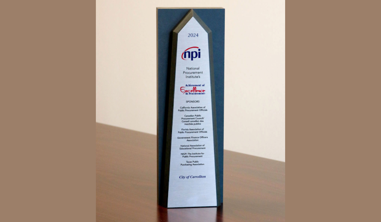 Carrollton Earns Prestigious 2024 Procurement Excellence Award from National Procurement Institute