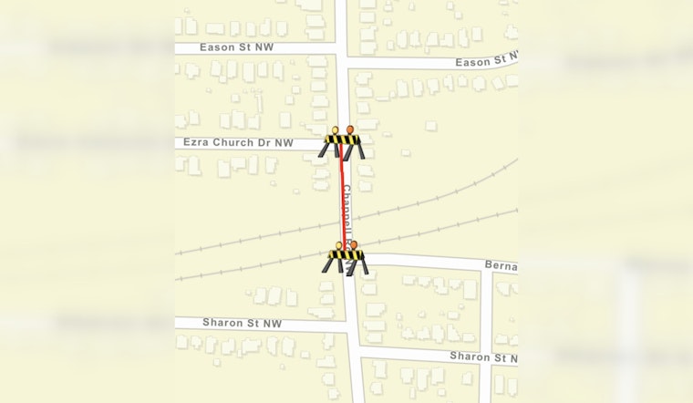 Chappell Street NW in Atlanta Closed Today for Rail Repairs Until Project Completion