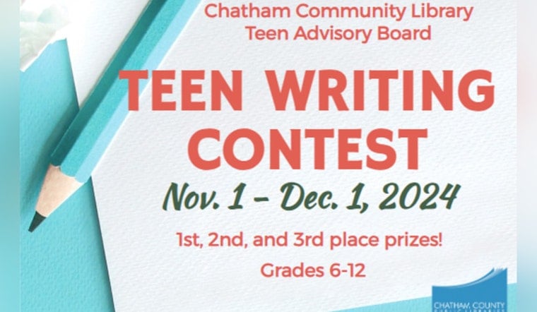 Chatham County Public Libraries Launches Teen Writing Contest with Pittsboro Book Prizes Awaiting Winners