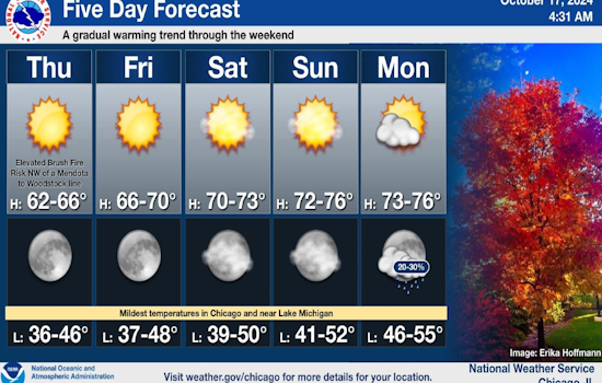 Chicago Welcomes a Week of Warmth and Sunshine Amid "Elevated Brush Fire Risk" Warnings