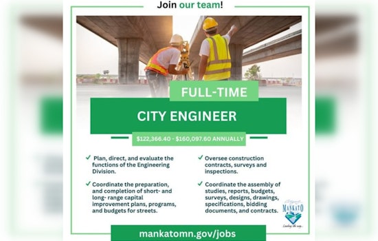 City of Mankato Seeks Visionary City Engineer to Forge Future Infrastructure and Community Growth