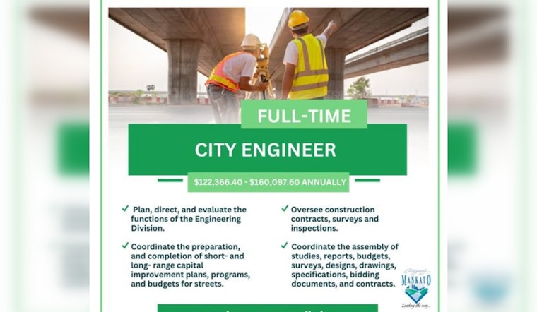 City of Mankato Seeks Visionary City Engineer to Forge Future Infrastructure and Community Growth