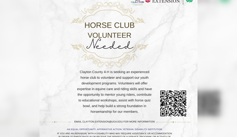 Clayton County Seeks Passionate Volunteers for 4-H Horse Club Mentorship and Educational Roles
