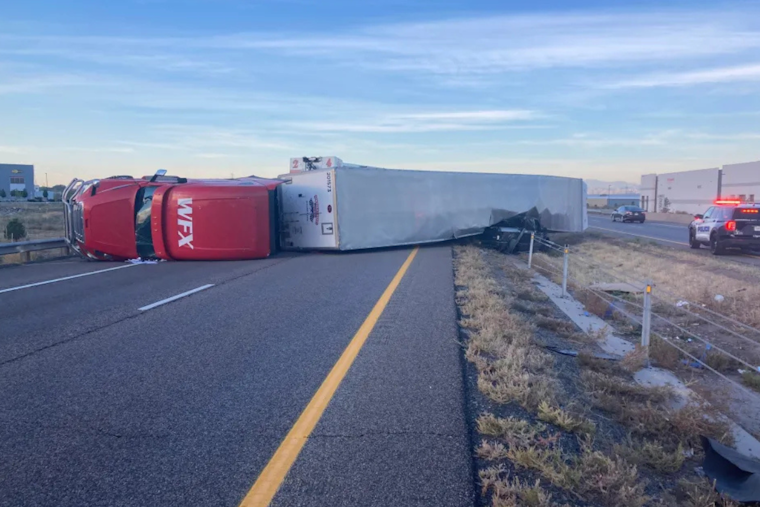 Commerce City Commotion, One Injured as Overturned Semi Blocks I-76, Snarls Traffic Near Denver