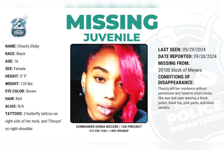 Community Alert: Detroit Police Seek Help to Find Missing 16-Year-Old Chasity Eloby