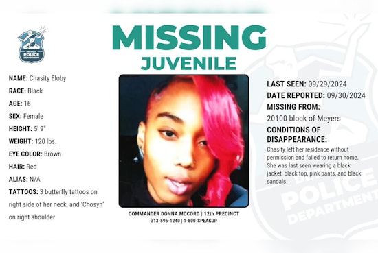 Community Alert: Detroit Police Seek Help to Find Missing 16-Year-Old Chasity Eloby