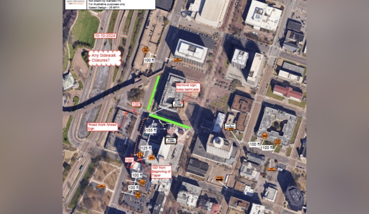 Construction Resumes at Memphis Civic Center Plaza, Commuters to Face Traffic Disruptions Starting Monday