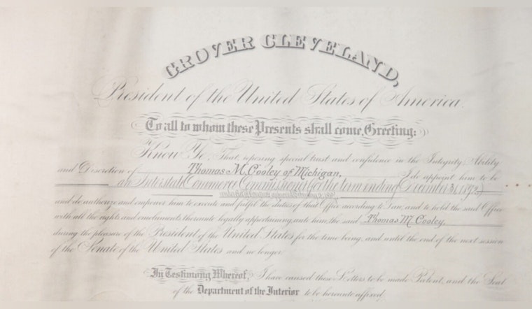 Cooley Law School Acquires Historic 1887 Scroll from Justice Cooley's Great-Granddaughter