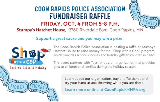 Coon Rapids Police Department Hosts Axe Throwing Fundraiser to Benefit 'Shop with a Cop' Program