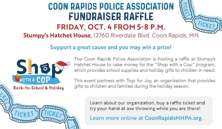 Coon Rapids Police Department Hosts Axe Throwing Fundraiser to Benefit 'Shop with a Cop' Program