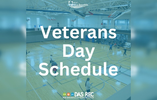 Das Rec in New Braunfels Announces Special Veterans Day Hours and Activities