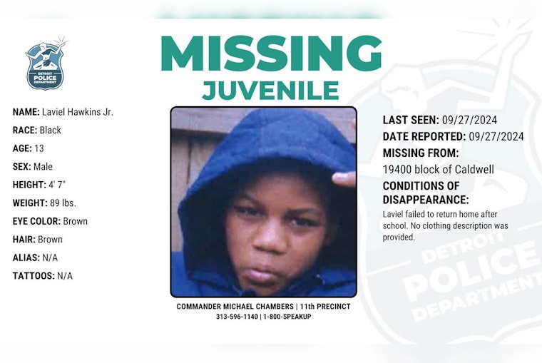 Detroit Community and Authorities Seek Help to Find Missing 13-Year-Old Laviel Hawkins Jr.